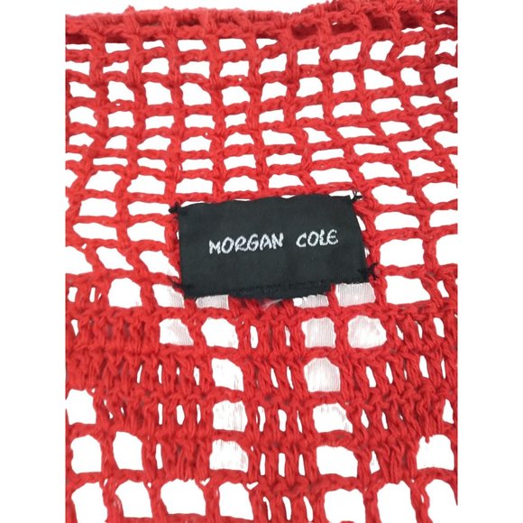 Morgan Cole open knit red button unique cardigan w/ Ladybugs measures Large/XL - Picture 5 of 16